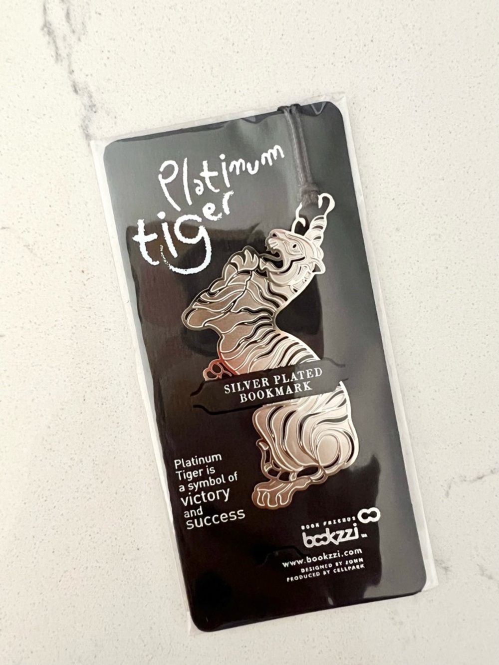 Silver plated k-pop Tiger Bookmark symbol of victory and success